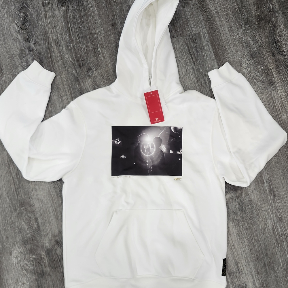 Reebok White Hoodie with One Mic Photo